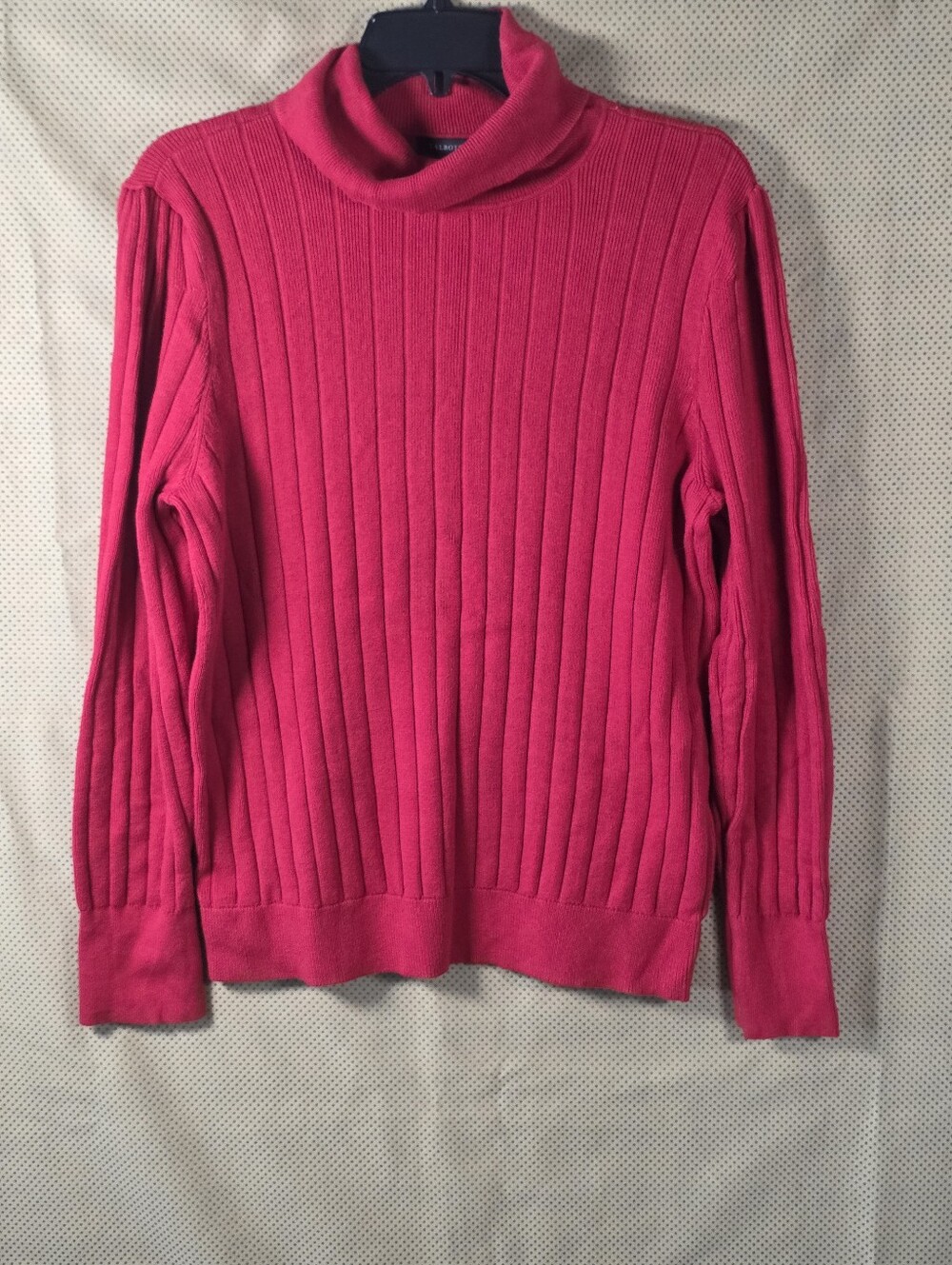 Talbots Women XL Pink Ribbed Turtleneck Sweater Cotton Blend Long Sleeve Cozy